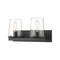 Z-Lite Callista 2 Light Vanity, Matte Black & Clear 3032-2V-MB - alternate 1